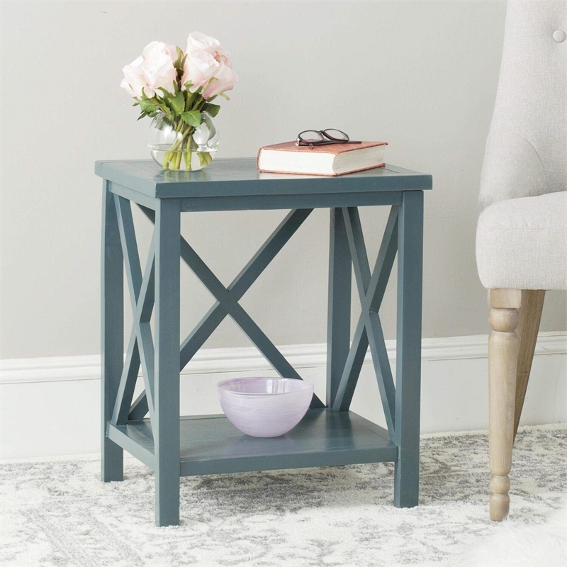Safavieh Candence Poplar Wood End Table in Oak