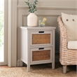 Safavieh Jonah Pine Wood Two Drawer End Table in Gray