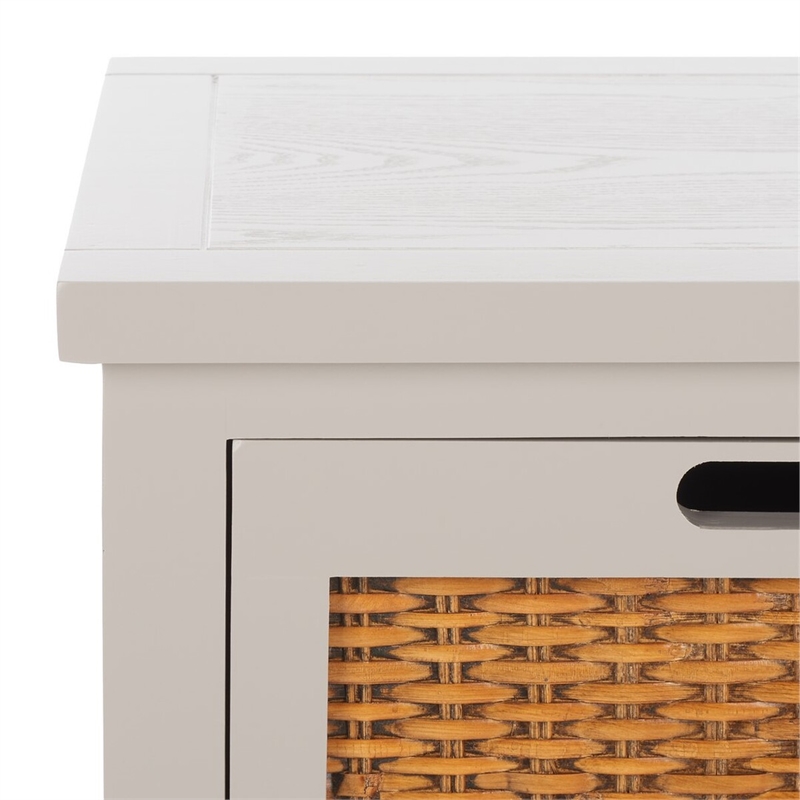 Safavieh Jonah Pine Wood Two Drawer End Table in Gray