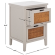 Safavieh Jonah Pine Wood Two Drawer End Table in Gray