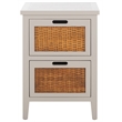 Safavieh Jonah Pine Wood Two Drawer End Table in Gray