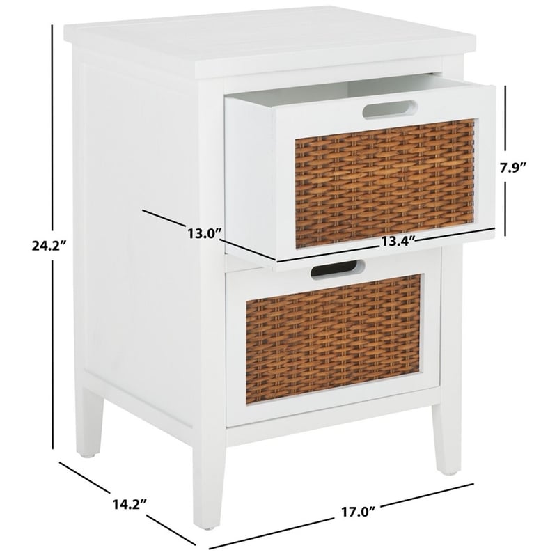 Safavieh Jonah Wood Two Drawer End Table in White
