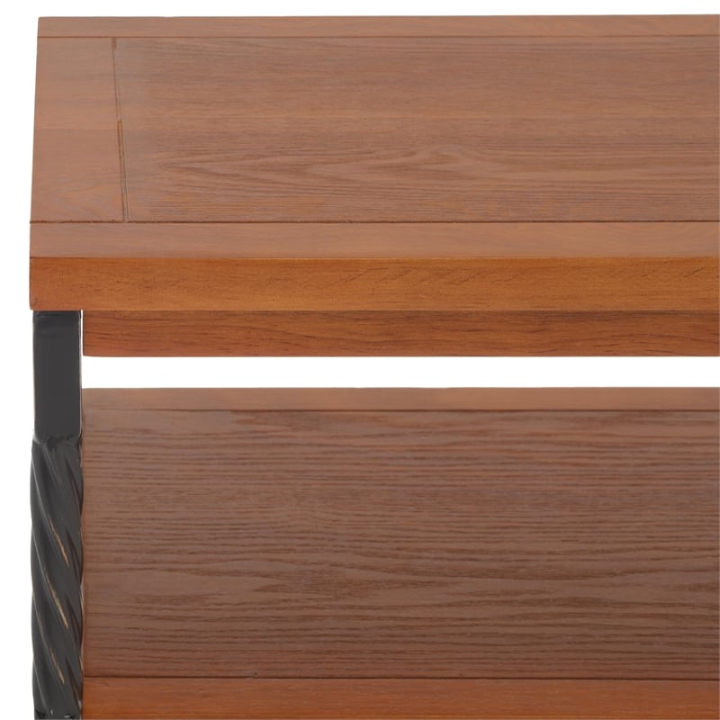 Safavieh Jasper Pine Wood Console Table in Pewter and Walnut