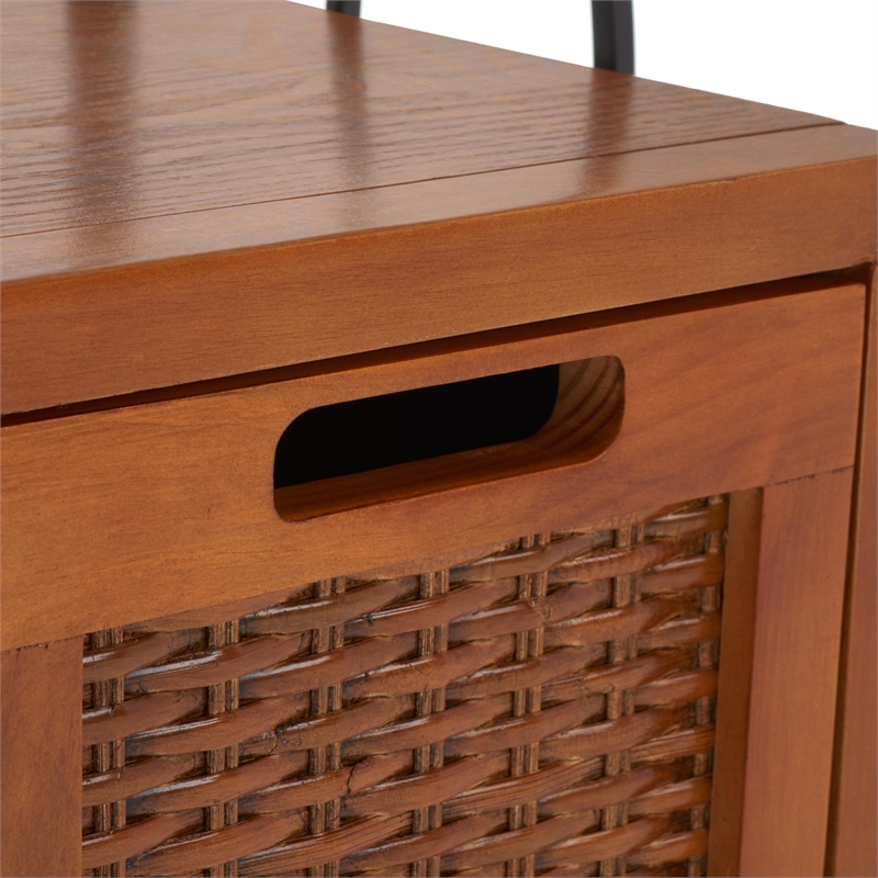 Safavieh Jasper Pine Wood Console Table in Pewter and Walnut