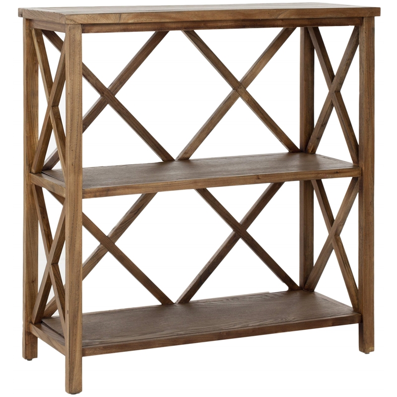 Safavieh Liam Elm Wood Open Bookcase in Oak