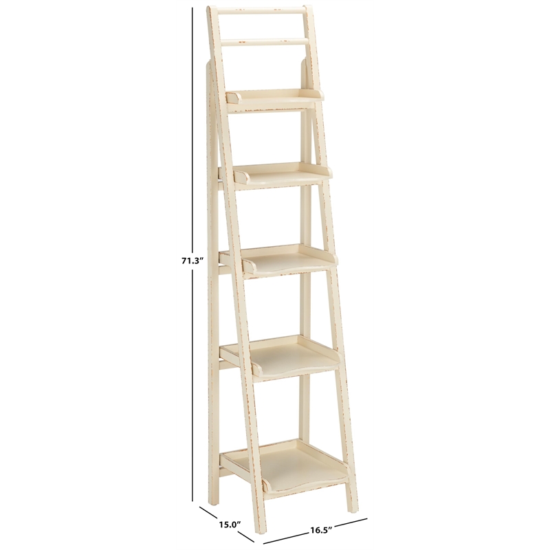 Safavieh Walker Pine Wood Leaning Etagere in Ivory