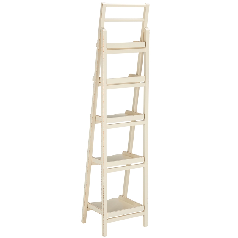Safavieh Walker Pine Wood Leaning Etagere in Ivory
