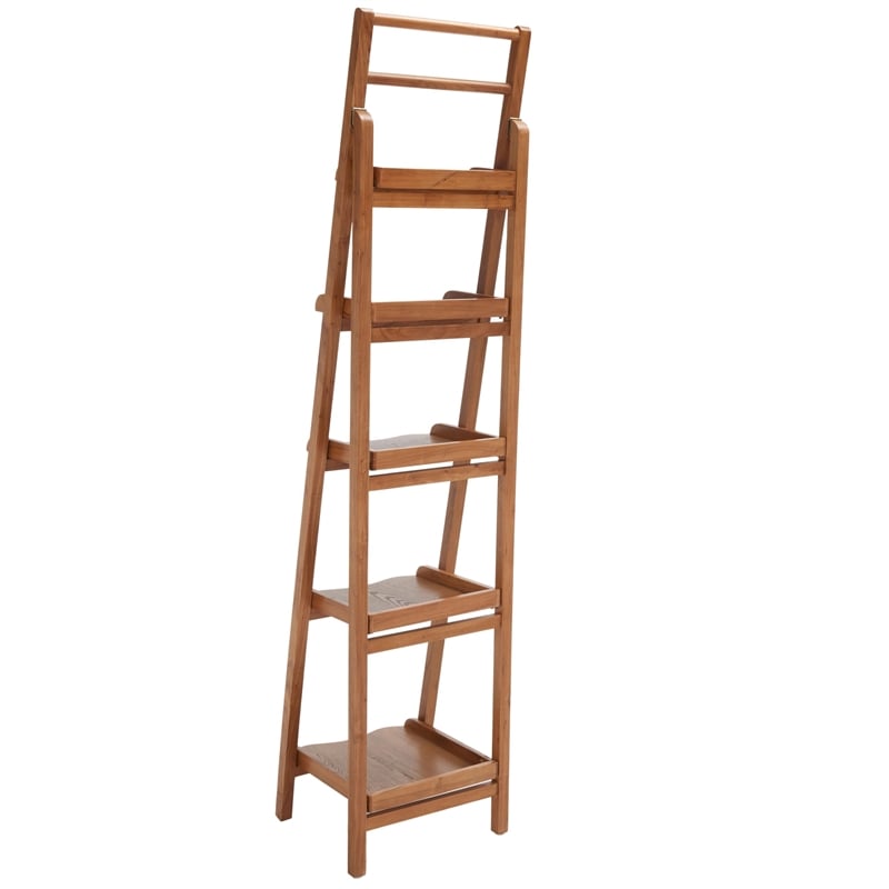 Safavieh Asher Pine Wood Leaning Etegere in Oak