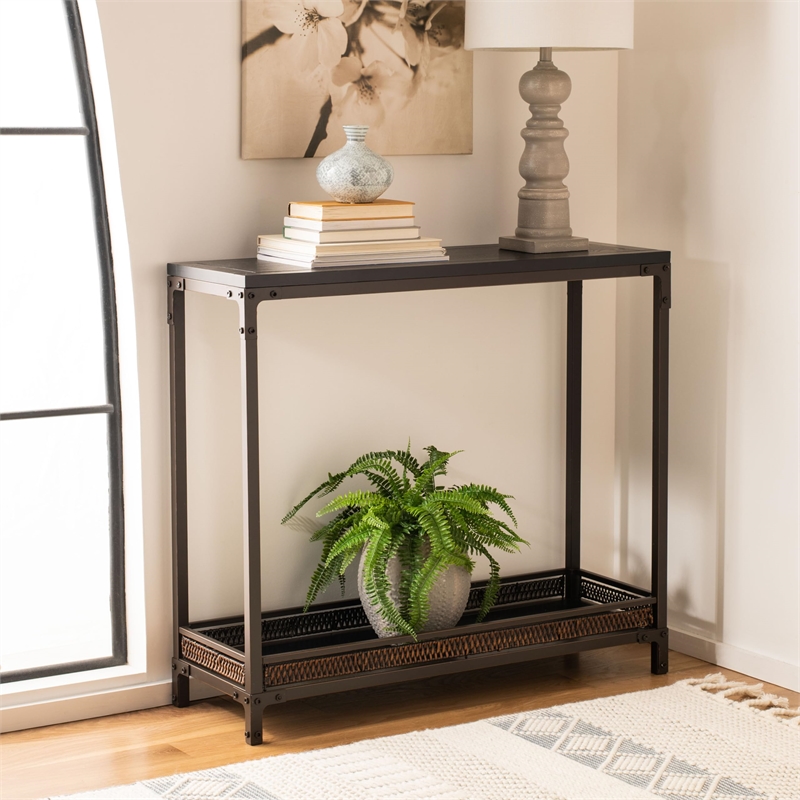 Safavieh Abbie Pine Wood Console in Brown