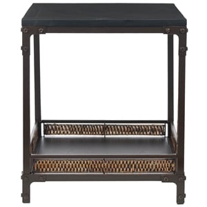 Safavieh Abbie Pine Wood End Table in Brown