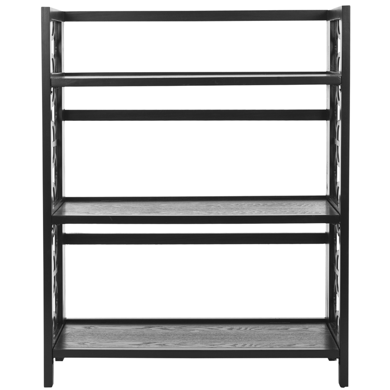 Safavieh Ron Pine Wood Small Bookcase in Black