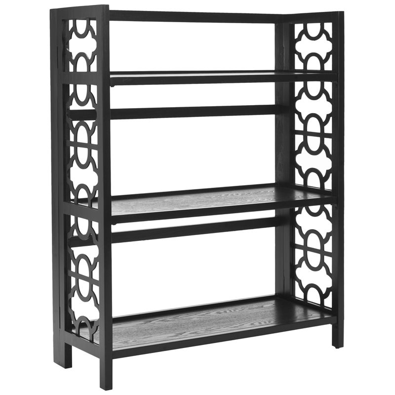 Safavieh Ron Pine Wood Small Bookcase in Black