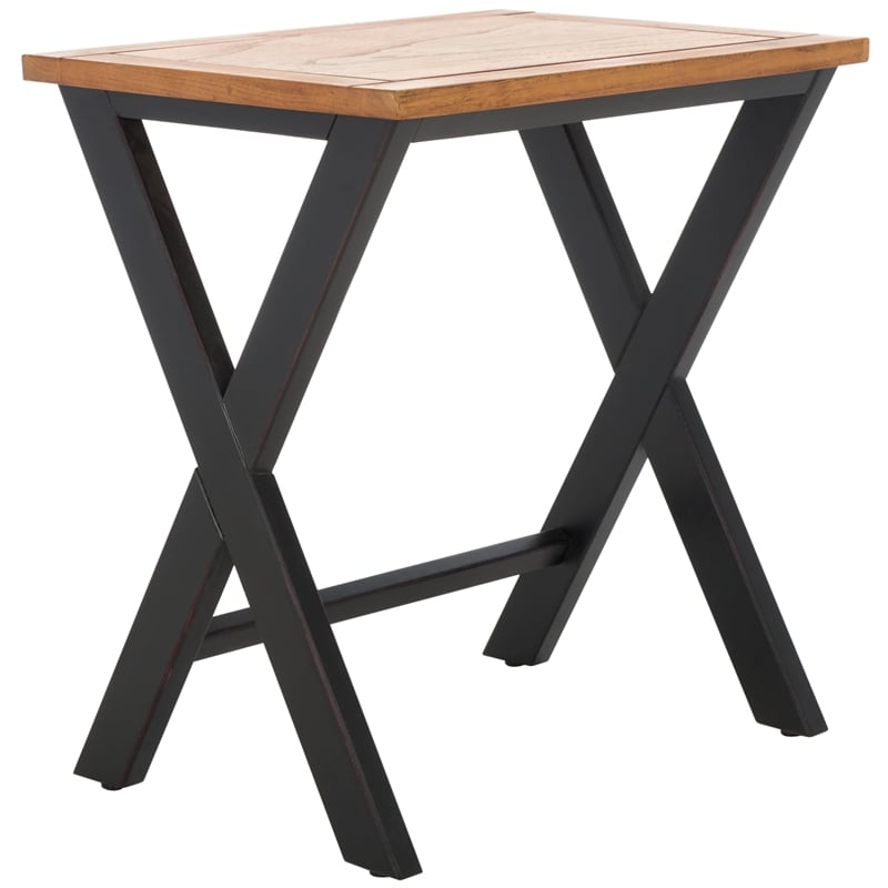 Safavieh Jay Elm Wood Tray Tables in Walnut