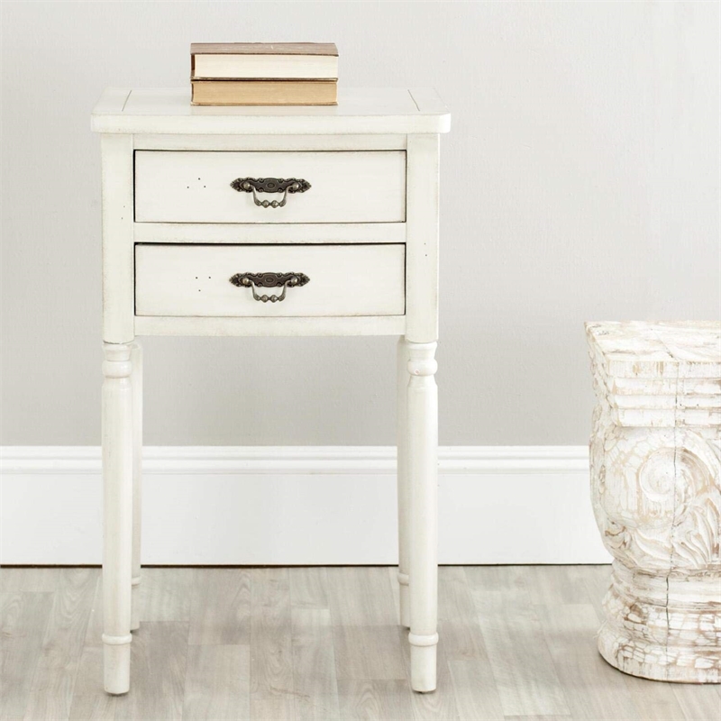 Safavieh Cindy Poplar Wood End Table in White