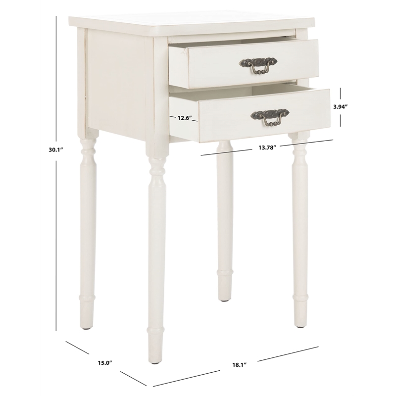 Safavieh Cindy Poplar Wood End Table in White
