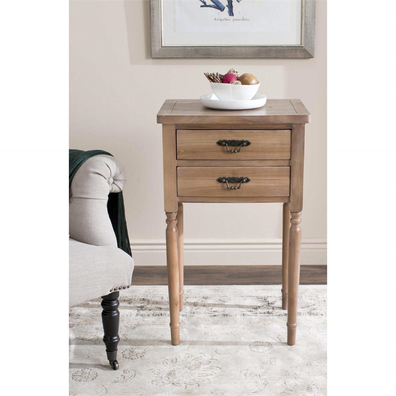 Safavieh Cindy Poplar Wood End Table in White