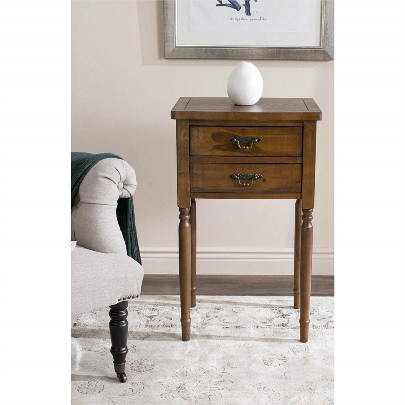 Safavieh Cindy Poplar Wood End Table in White