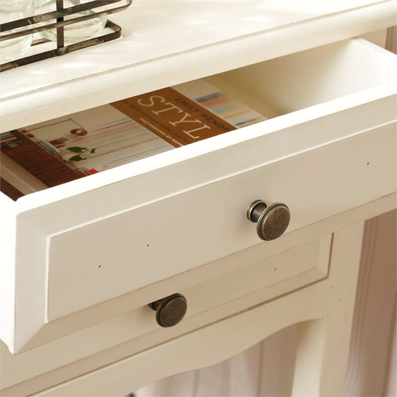 safavieh colin poplar wood end table in white