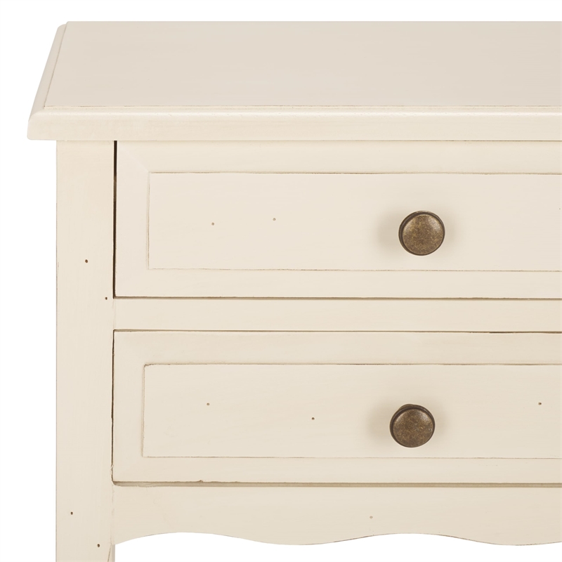 safavieh colin poplar wood end table in white
