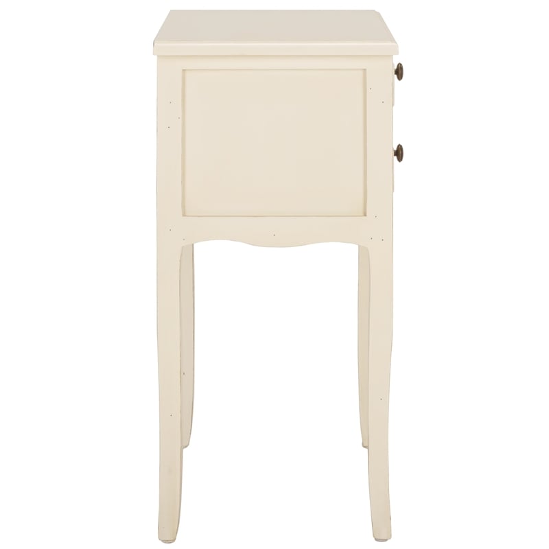 safavieh colin poplar wood end table in white