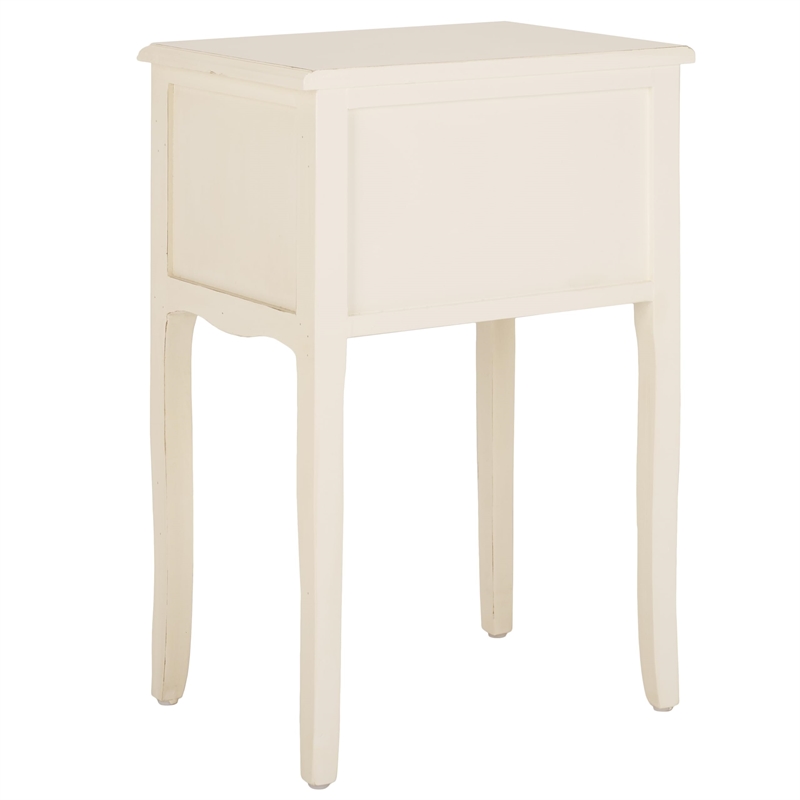 safavieh colin poplar wood end table in white
