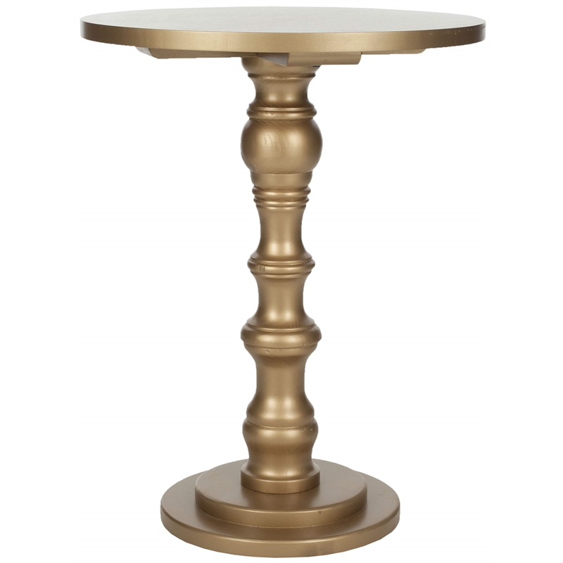 Safavieh Greta Pine Wood Accent Table in Gold