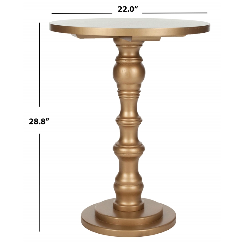Safavieh Greta Pine Wood Accent Table in Gold