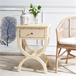 Safavieh Maxine Poplar Wood Night Table in Distressed Vanilla