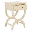 Safavieh Maxine Poplar Wood Night Table in Distressed Vanilla
