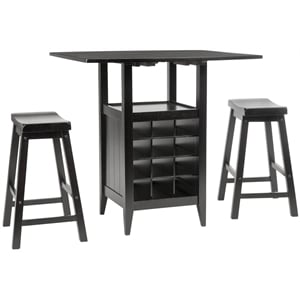 Safavieh Casey 3 Pc Oak Set Drop Leaf Pub Table in Espresso