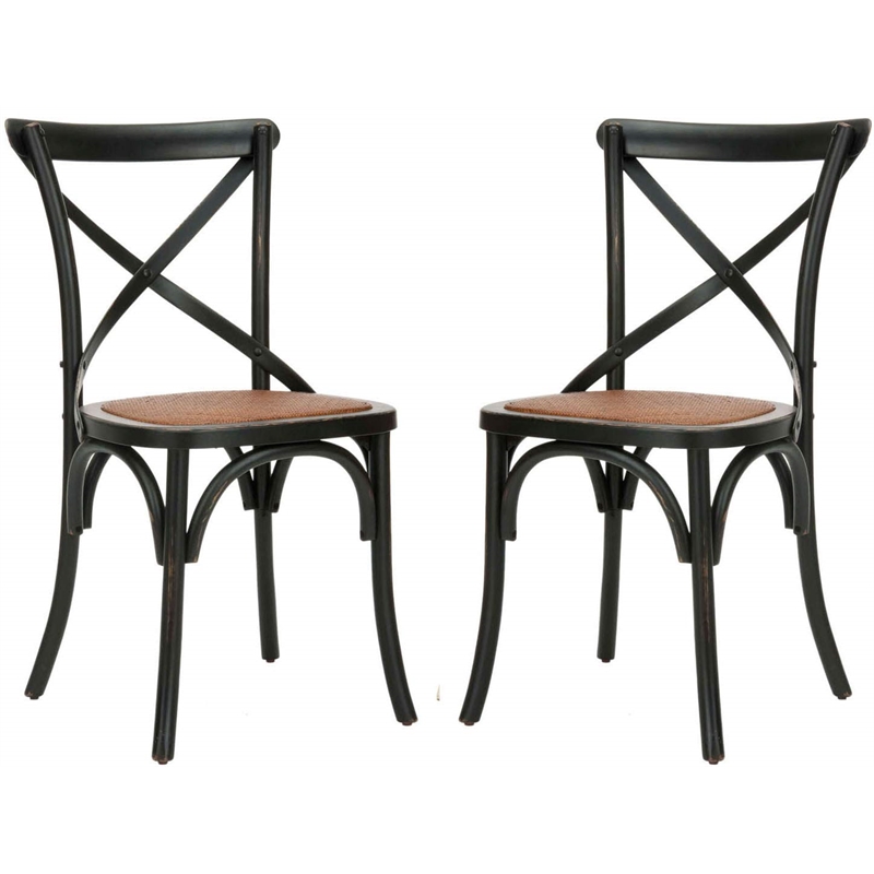 Safavieh Logan X Oak  Dining Chair in Antique White (Set of 2)
