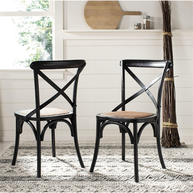 Safavieh Logan X Oak  Dining Chair in Antique White (Set of 2)