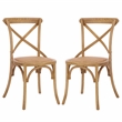 Safavieh Franklin X Curvy Back and Rounded Seat Wood Chair in Natural Oak