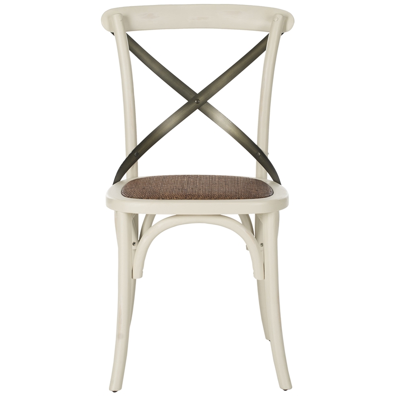 Safavieh Eleanor X Back  Dining Chair in Ivory (Set of 2)