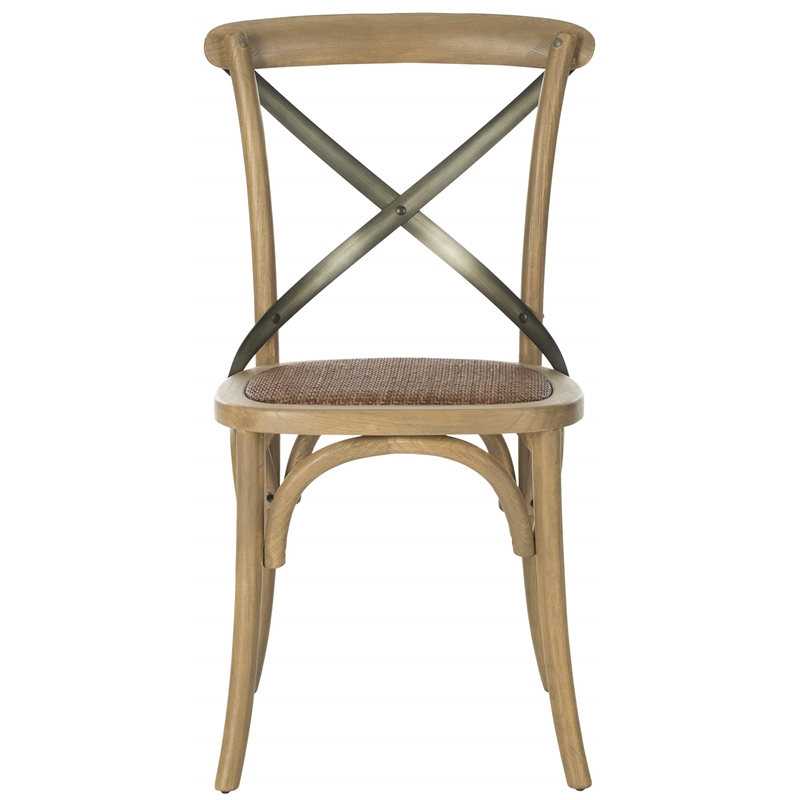 Safavieh Eleanor X Back  Dining Chair in Weathered Oak (Set of 2)