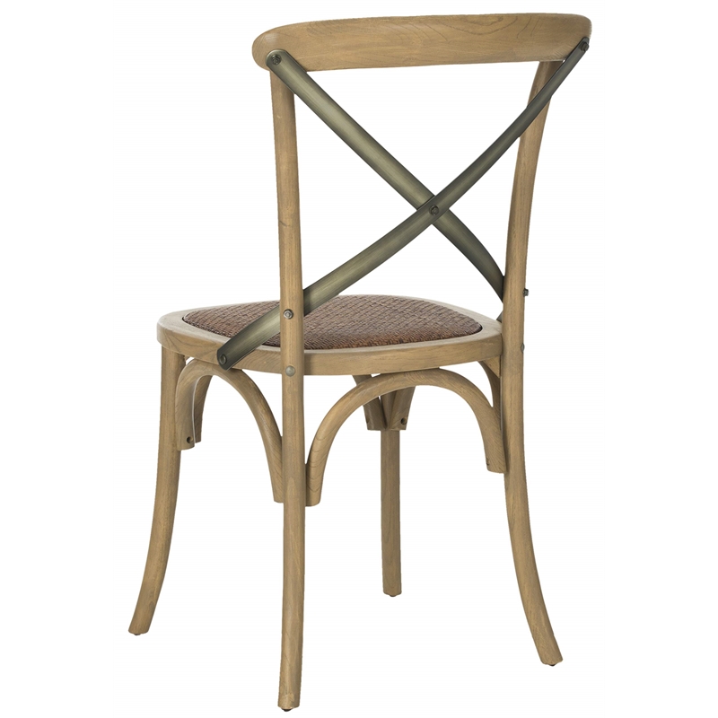 Safavieh Eleanor X Back  Dining Chair in Weathered Oak (Set of 2)