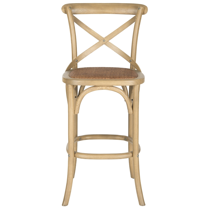 Safavieh Franklin Oak Wood Barstool in Weathered Oak
