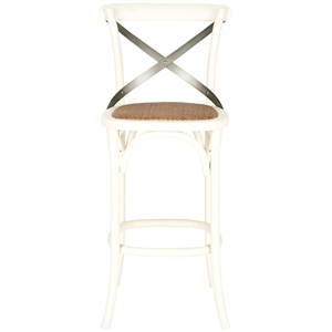Safavieh Eleanor Oak Wood Barstool in Ivory