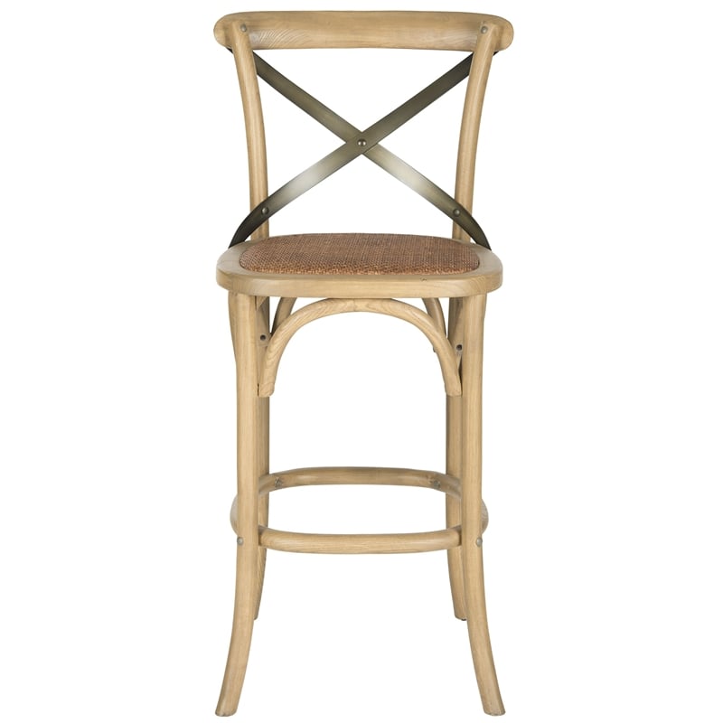Safavieh Eleanor Oak Wood Barstool in Weathered Oak