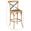 Safavieh Eleanor Oak Wood Barstool in Weathered Oak