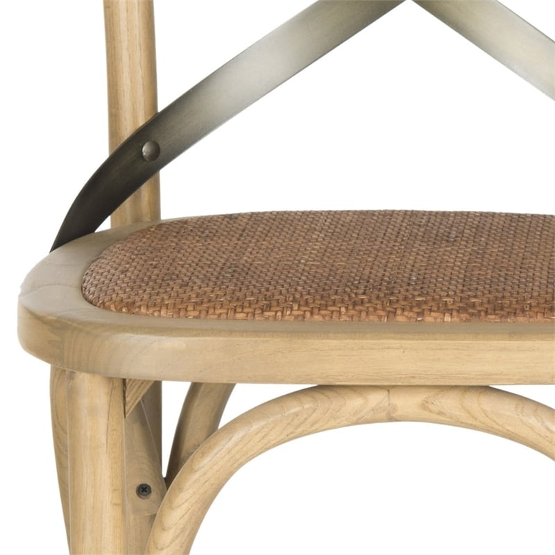 Safavieh Eleanor Oak Wood Barstool in Weathered Oak
