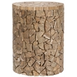 Safavieh Leo Teak Round Stool in Brown