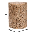 Safavieh Leo Teak Round Stool in Brown