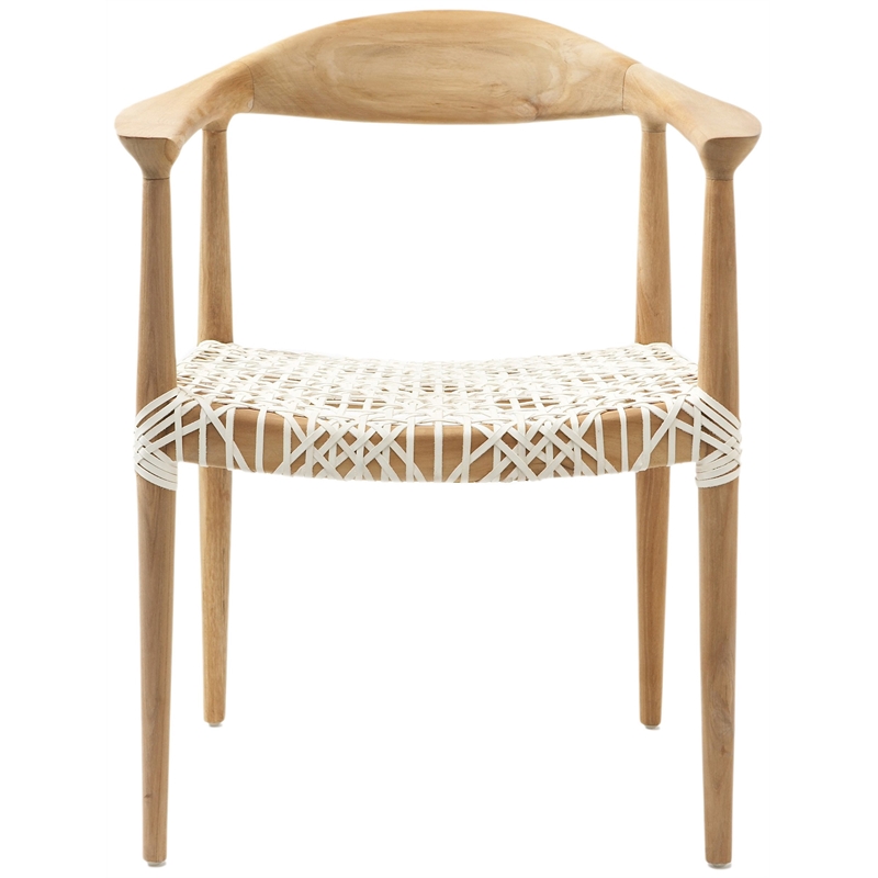 Safavieh Bentley Teak Arm Chair in Light Oak
