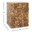 Safavieh Jarrett Teak Stool in Brown