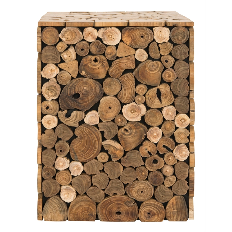 Safavieh Jarrett Teak Stool in Brown