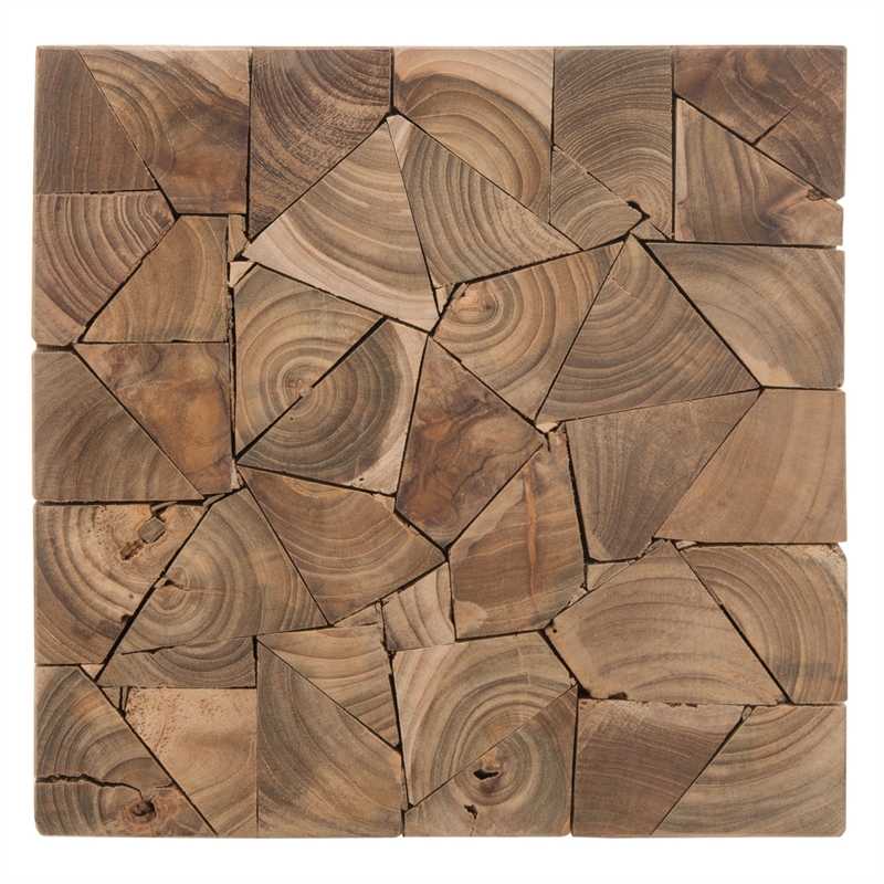 Safavieh Howard Teak Square Stool in Brown