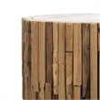 Safavieh Nico Teak Round Stool in Brown
