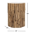 Safavieh Nico Teak Round Stool in Brown