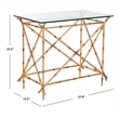 Safavieh Lisa Iron and Glass Accent Table in Gold